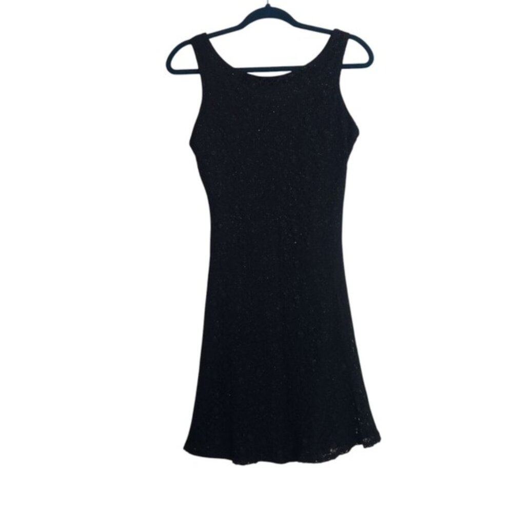 Vintage Harlow Nites Lace Black Mini Cocktail Dress Size‎ 10 LBD Feminine Sexy